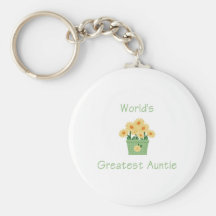 World's Greatest Auntie (flower) Keychain