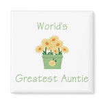 World's Greatest Auntie (flower) magnets