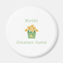 World's Greatest Auntie (flower) Magnet