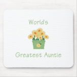 World's Greatest Auntie (flower) Mouse Mat