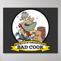 WORLDS GREATEST BAD COOK MEN CARTOON PRINT