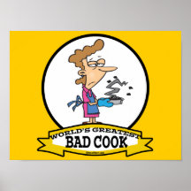 WORLDS GREATEST BAD COOK WOMEN CARTOON POSTERS