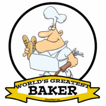 WORLDS GREATEST BAKER MEN CARTOON PHOTO SCULPTURE