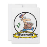 WORLDS GREATEST BANK ROBBER MEN CARTOON invitations
