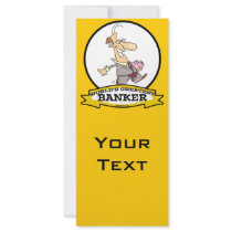 WORLDS GREATEST BANKER MEN CARTOON CUSTOM RACK CARDS