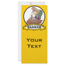 WORLDS GREATEST BANKER WOMEN CARTOON CUSTOM RACK CARD