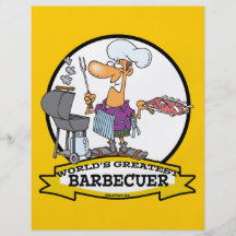 WORLDS GREATEST BARBECUER MEN CARTOON FULL COLOR FLYER