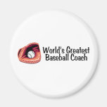 Worlds Greatest Baseball Coach (Ball and Glove) Magnets