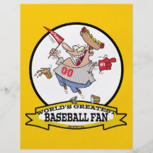 WORLDS GREATEST BASEBALL FAN MEN CARTOON FLYER