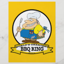 WORLDS GREATEST BBQ KING MEN CARTOON FLYER