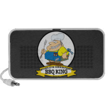 WORLDS GREATEST BBQ KING MEN CARTOON iPod SPEAKERS