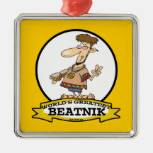 WORLDS GREATEST BEATNIK MEN CARTOON ORNAMENTS