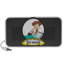 WORLDS GREATEST BED MAKER WOMEN CARTOON LAPTOP SPEAKERS