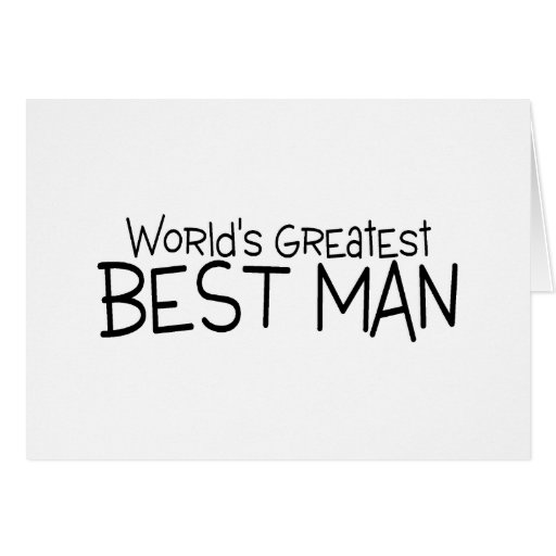 Worlds Greatest Best Man Black Greeting Cards