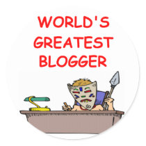 world's greatest blogger round sticker