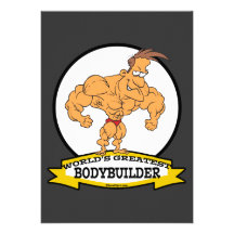 WORLDS GREATEST BODYBUILDER MEN CARTOON CUSTOM ANNOUNCEMENT