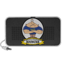 WORLDS GREATEST BOUNCER MEN CARTOON iPod SPEAKERS