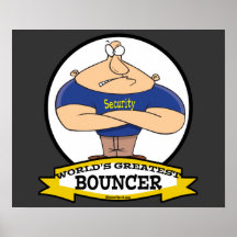 WORLDS GREATEST BOUNCER MEN CARTOON PRINT