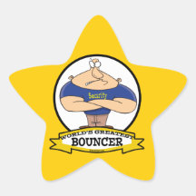WORLDS GREATEST BOUNCER MEN CARTOON STICKERS