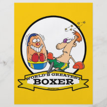 WORLDS GREATEST BOXER MEN CARTOON CUSTOM FLYER