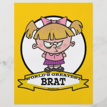 WORLDS GREATEST BRAT CARTOON FULL COLOR FLYER