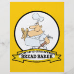 WORLDS GREATEST BREAD BAKER MEN CARTOON CUSTOM FLYER