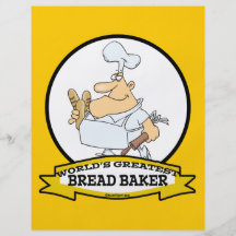 WORLDS GREATEST BREAD BAKER MEN CARTOON CUSTOM FLYER