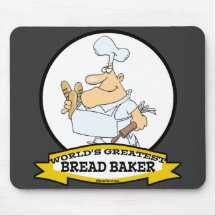 WORLDS GREATEST BREAD BAKER MEN CARTOON MOUSEPADS