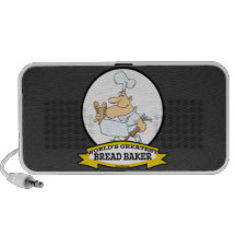 WORLDS GREATEST BREAD BAKER MEN CARTOON TRAVELLING SPEAKERS