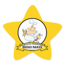 WORLDS GREATEST BREAD BAKER MEN CARTOON STICKERS