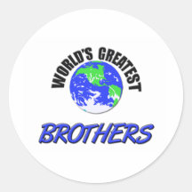 World's Greatest Brothers Round Stickers