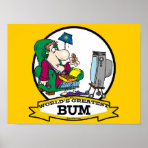 WORLDS GREATEST BUM MEN CARTOON POSTER