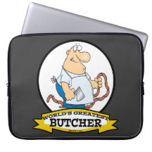 WORLDS GREATEST BUTCHER MEN CARTOON LAPTOP SLEEVES