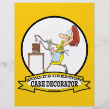 WORLDS GREATEST CAKE DECORATOR WOMEN CARTOON FLYER DESIGN