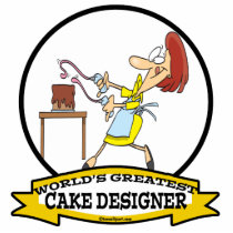 WORLDS GREATEST CAKE DESIGNER WOMEN CARTOON PHOTO CUTOUTS