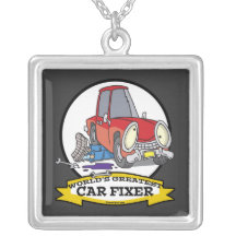 WORLDS GREATEST CAR FIXER CARTOON NECKLACE