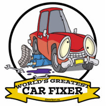 WORLDS GREATEST CAR FIXER CARTOON PHOTO SCULPTURE