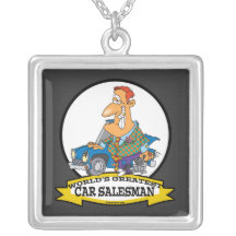 WORLDS GREATEST CAR SALESMAN II CARTOON PERSONALISED NECKLACE