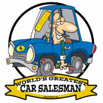 WORLDS GREATEST CAR SALESMAN MEN CARTOON PHOTO CUTOUT