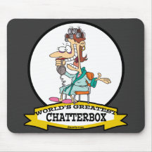 WORLDS GREATEST CHATTERBOX WOMEN CARTOON MOUSEPAD
