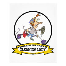 WORLDS GREATEST CLEANING LADY CARTOON CUSTOM INVITATION