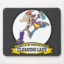 WORLDS GREATEST CLEANING LADY II WOMEN CARTOON MOUSEPADS