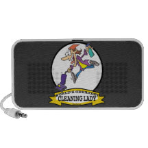 WORLDS GREATEST CLEANING LADY II WOMEN CARTOON LAPTOP SPEAKERS