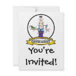 WORLDS GREATEST COFFEE ADDICT CARTOON invitations
