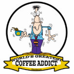 WORLDS GREATEST COFFEE ADDICT CARTOON photo sculptures