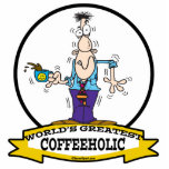 WORLDS GREATEST COFFEEHOLIC CARTOON photo sculptures