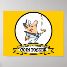 WORLDS GREATEST COIN TOSSER CARTOON POSTER