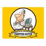 WORLDS GREATEST COMPUTER DOCTOR MEN CARTOON POSTCARDS
