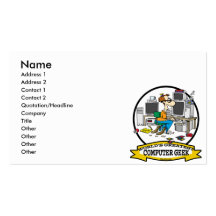 WORLDS GREATEST COMPUTER GEEK MEN CARTOON BUSINESS CARD TEMPLATE
