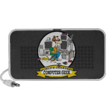 WORLDS GREATEST COMPUTER GEEK MEN CARTOON NOTEBOOK SPEAKER